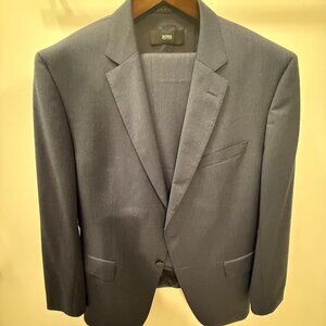🔥 Hugo Boss 100% Virgin Wool Suit – Size 46R Jacket / 36R Pants – Like New!